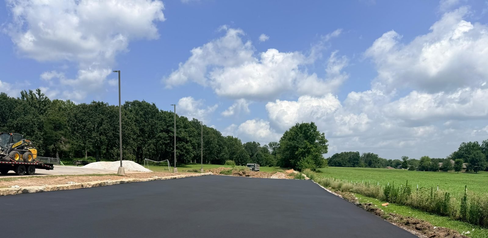 Freshly paved asphalt parking lot in Birmingham, AL