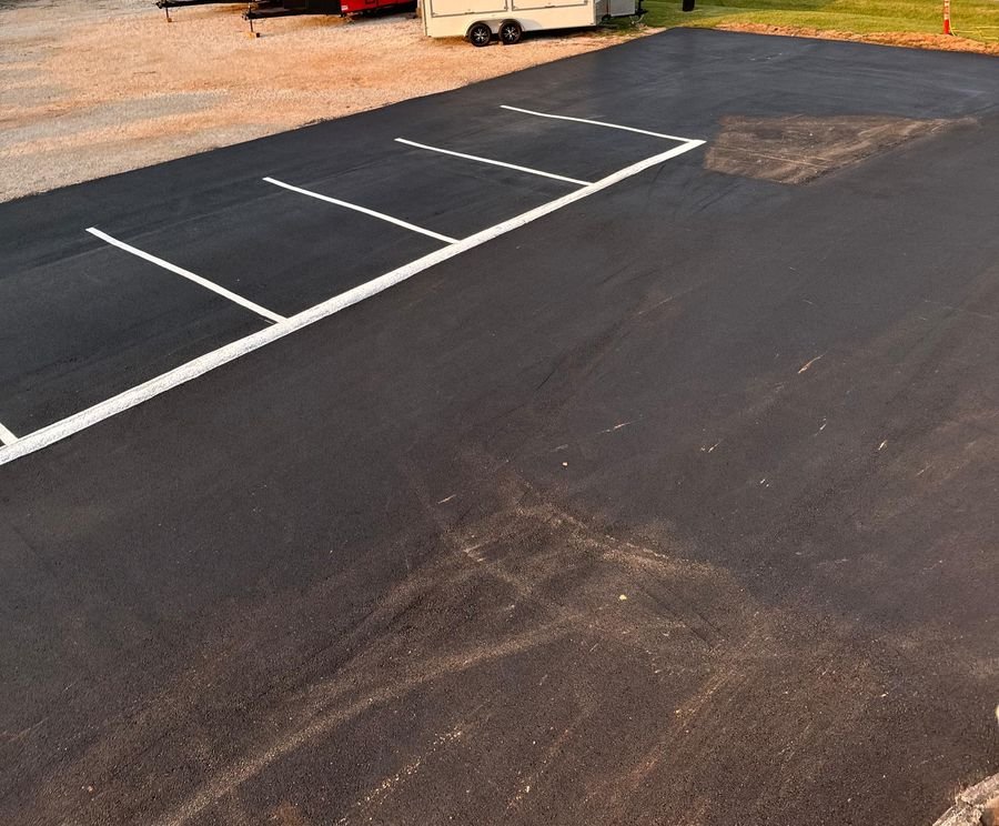 Fresh striping on a new lot