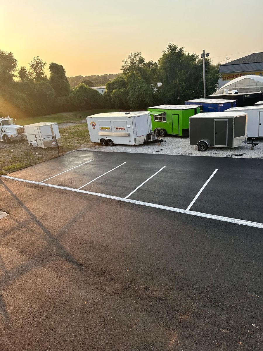 Parking lot at completion
